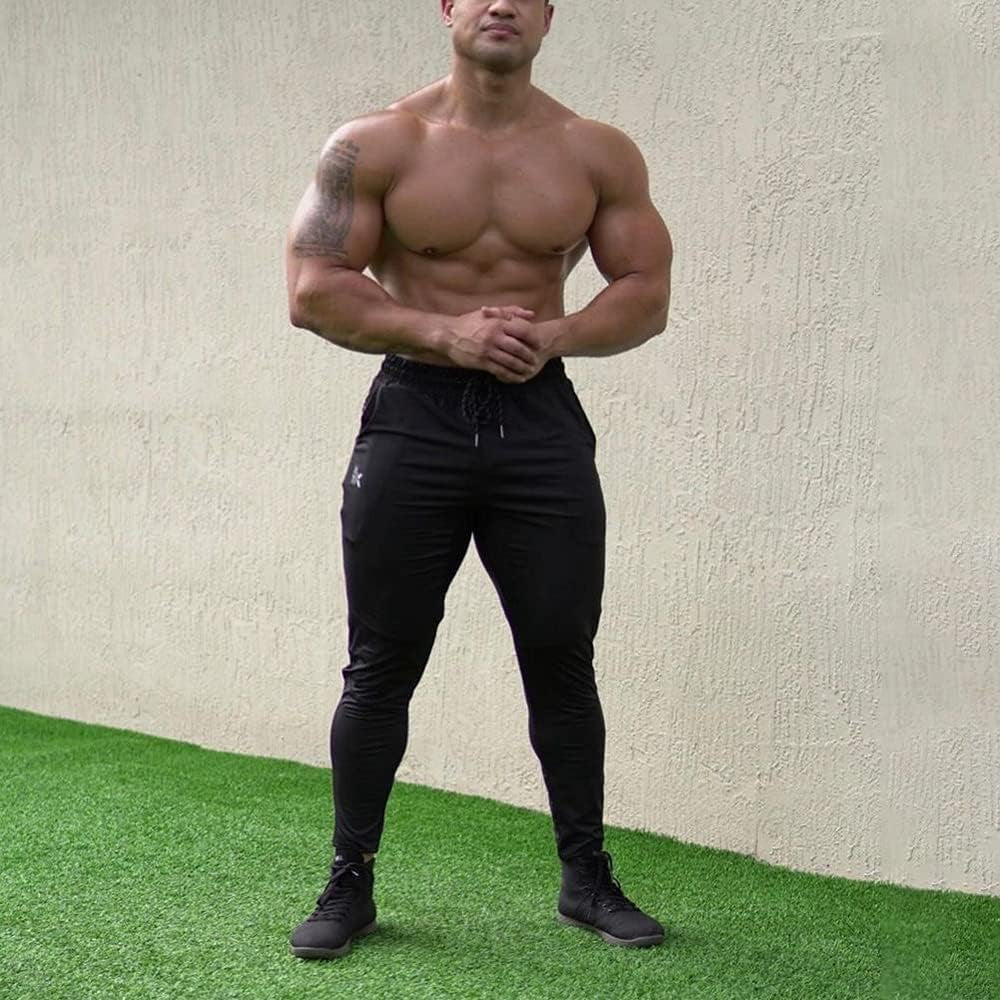 Mens Lightweight Gym Jogger Pants,Men'S Workout Sweatpants with Zip Pocket