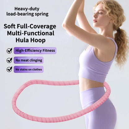 Ultra-Silent Soft Hula Hoop for Home Workout - Noise-Free Weighted Fitness Ring with Full Wrap Design
