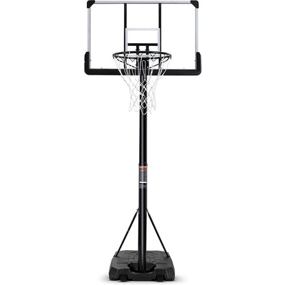 Portable Basketball Hoop Goal Basketball Hoop System Height Adjustable 7 Ft 6 in 10 Ft with 44 Inch Indoor Outdoor PVC Backboard Material
