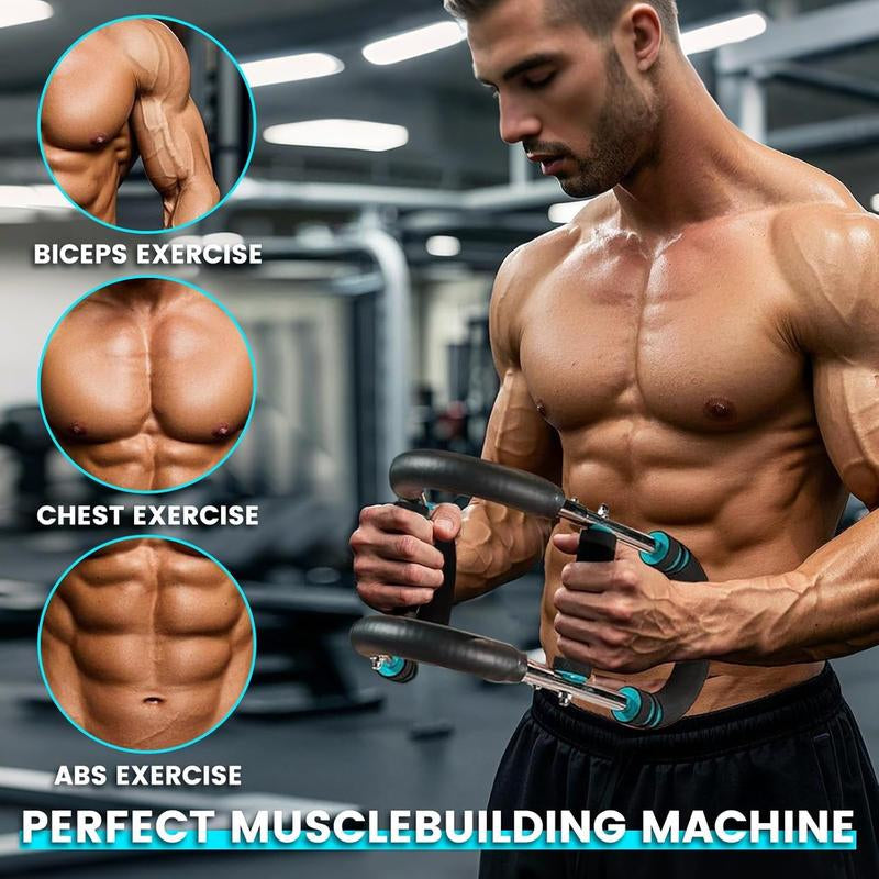 Arm Trainer Strengthen Chest and Arm Muscles Workout Men'S Fitness Trainer Detachable 60-110LBS Adjustable Resistance Portable Power Twister Bar Home Fitness Equipment