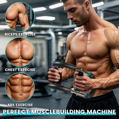 Arm Trainer Strengthen Chest and Arm Muscles Workout Men'S Fitness Trainer Detachable 60-110LBS Adjustable Resistance Portable Power Twister Bar Home Fitness Equipment