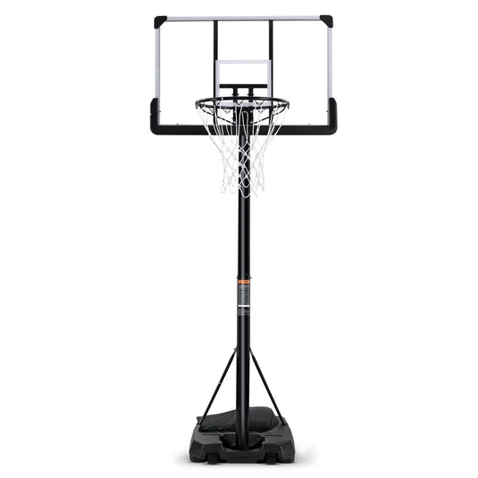 Portable Basketball Hoop Goal Basketball Hoop System Height Adjustable 7 Ft 6 in 10 Ft with 44 Inch Indoor Outdoor PVC Backboard Material