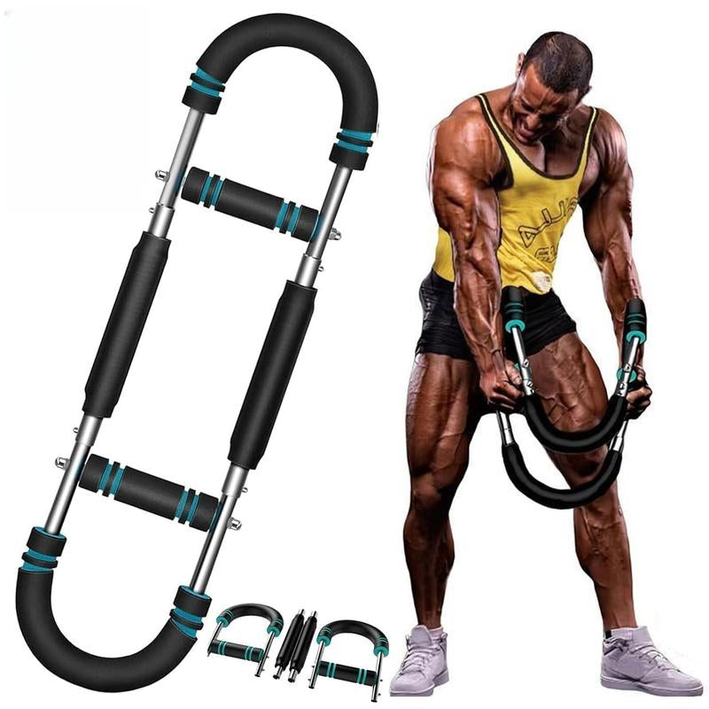 Arm Trainer Strengthen Chest and Arm Muscles Workout Men'S Fitness Trainer Detachable 60-110LBS Adjustable Resistance Portable Power Twister Bar Home Fitness Equipment