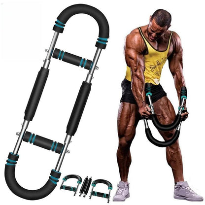 Arm Trainer Strengthen Chest and Arm Muscles Workout Men'S Fitness Trainer Detachable 60-110LBS Adjustable Resistance Portable Power Twister Bar Home Fitness Equipment