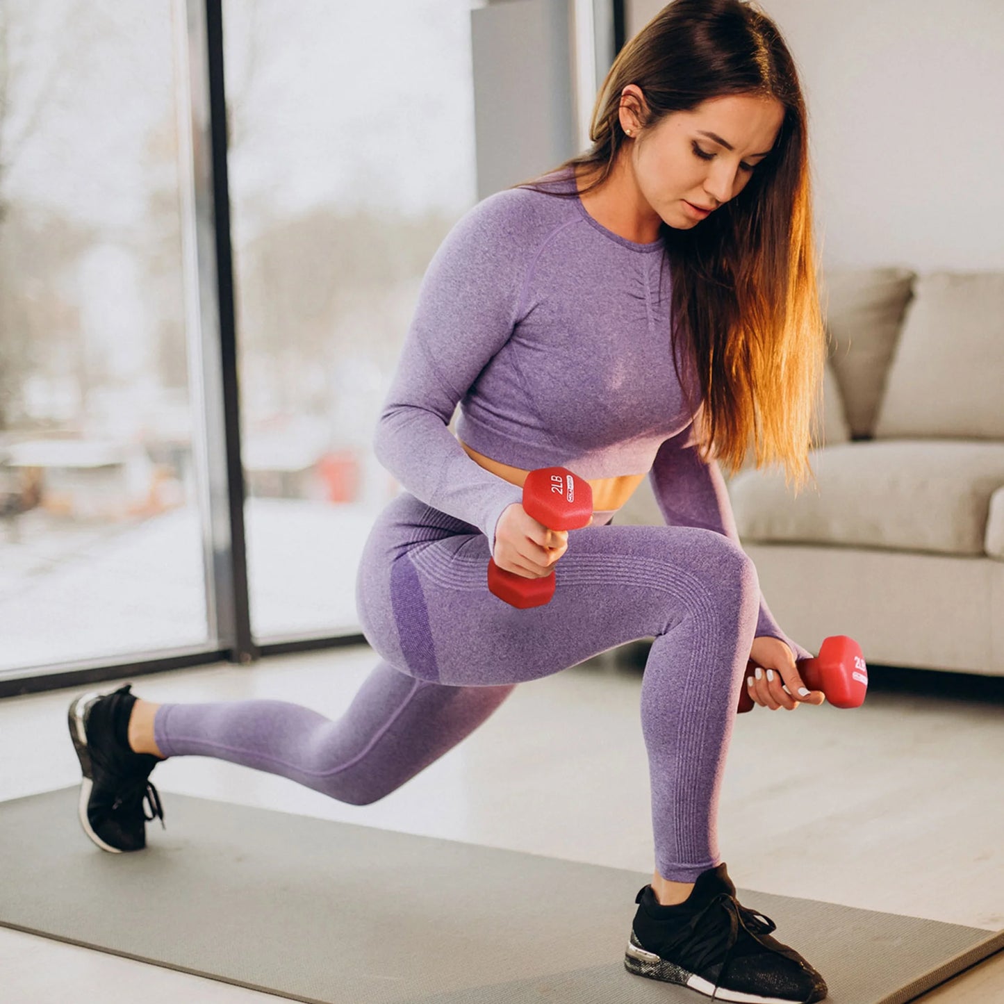 Neoprene Dumbbell Free Weight Set with Rack